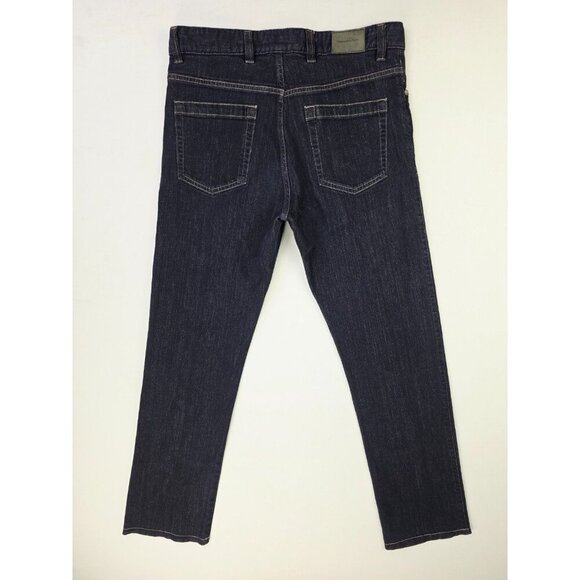 Ermenegildo Zegna Size 32X30 Mens Straight Blue Denim Logo Tag 5 Pocket Jeans - Picture 1 of 12